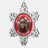 Red High School Marching Band Fotocadeau Tin Sneeuwvlok Ornament (Rechts)