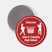 Red High School Marching Band gepersonaliseerd Magneet (Voorkant / Achterkant)