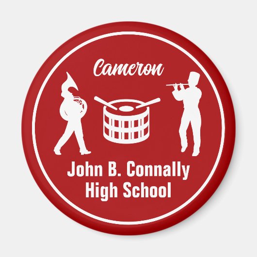 Red High School Marching Band gepersonaliseerd Magneet (Voorkant)