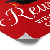 Red High School Reunion Custom Alumni Welkom Poster (Hoek)