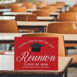Red High School Reunion Custom Party Briefkaart