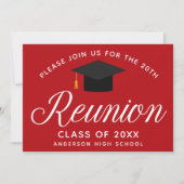 Red High School Reunion Custom Party Kaart (Voorkant)