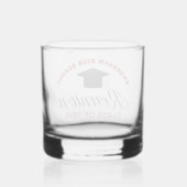 Red High School Reunion Party Custom Alumni Whisky Glas (Achterkant)