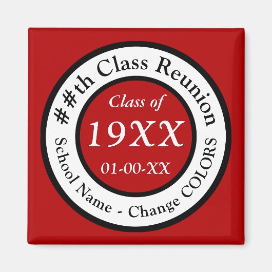 Red High School Reunion Souvenir Ideeën, alle COLO Magneet (Voorkant)