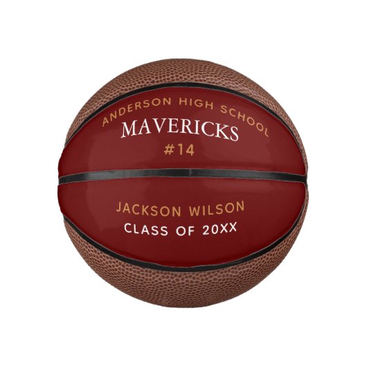 Red High School Senior Player Custom Afstuderen Basketbal (Voorkant)
