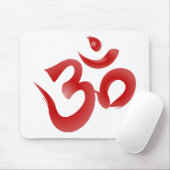 Red Hindu Symbol Om Aum Devanagari Calligrafie Muismat (Met muis)