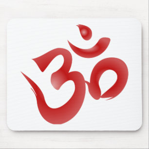 Red Hindu Symbol Om Aum Devanagari Calligrafie Muismat