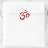 Red Hindu Symbol Om Aum Devanagari Calligrafie Ronde Sticker (Tas)