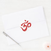 Red Hindu Symbol Om Aum Devanagari Calligrafie Ronde Sticker (Envelop)