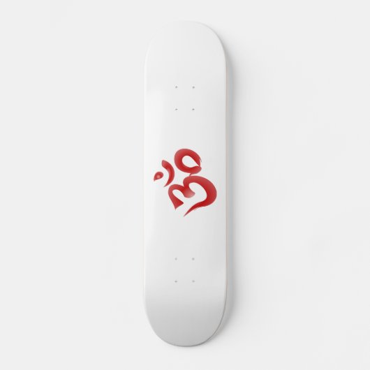 Red Hindu Symbol Om Aum Devanagari Calligrafie Skateboard (Voorkant)