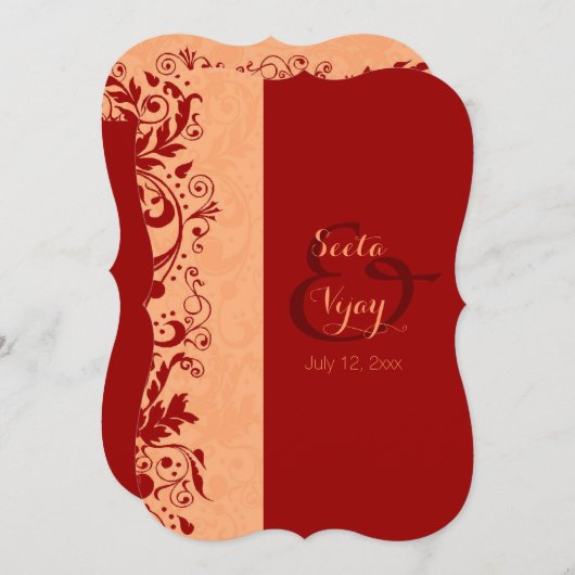 Red Hindu Wedding Kaart (Voorkant / Achterkant)