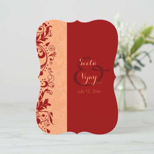 Red Hindu Wedding Kaart (Staand voorkant)