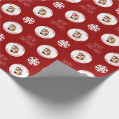 Red Hipster Holiday Fox Persoonlijk Cadeaupapier (Hoek)