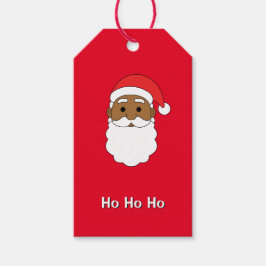 Red Ho Ho Ho African Santa Claus Family Cadeaulabel