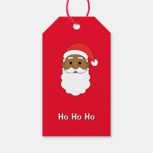 Red Ho Ho Ho African Santa Claus Family Cadeaulabel