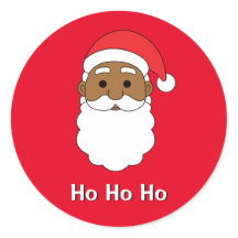 Red Ho Ho Ho African Santa Claus Family