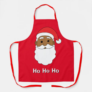 Red Ho Ho Ho African Santa Claus Family Schort