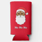 Red Ho Ho Ho African Santa Claus Family Seltzer Blikjeskoeler (Achterkant)