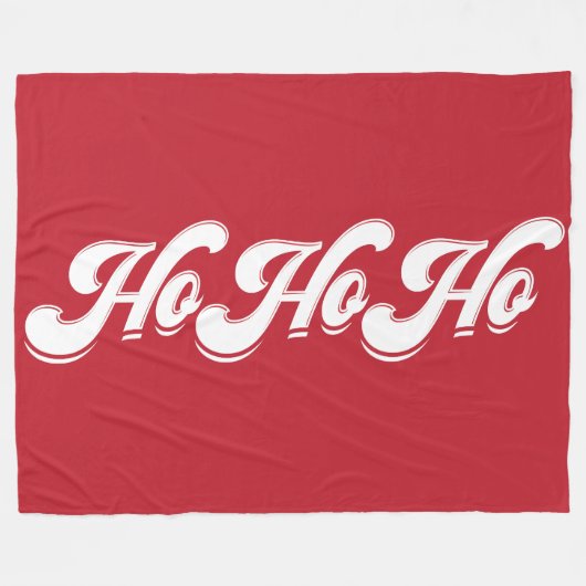 Red Ho Ho Ho Kerstmis Blanket Fleece Deken (Voorkant (Horizontaal))