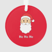 Red Ho Ho Ho Santa Claus Ornament (achterkant)