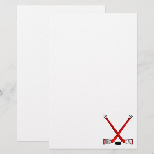 Red Hockey Briefpapier (Voorkant / Achterkant)