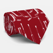 Red Hockey Goalie Sticks Stropdas (Opgerold)