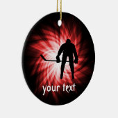 Red Hockey Keramisch Ornament (Rechts)