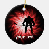 Red Hockey Keramisch Ornament (Voorkant)