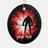 Red Hockey Keramisch Ornament (Links)
