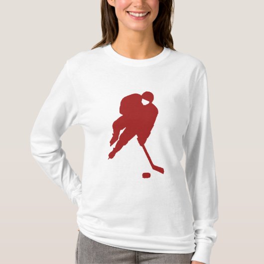 RED HOCKEY PLAYER T-SHIRT (Voorkant)