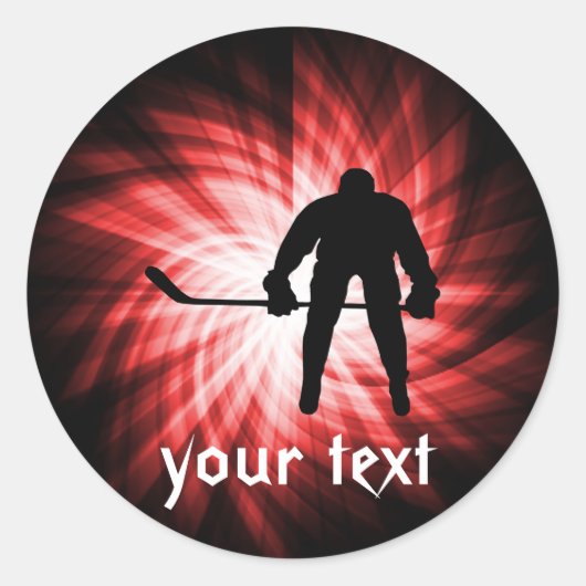 Red Hockey Ronde Sticker (Voorkant)