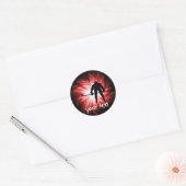 Red Hockey Ronde Sticker (Envelop)