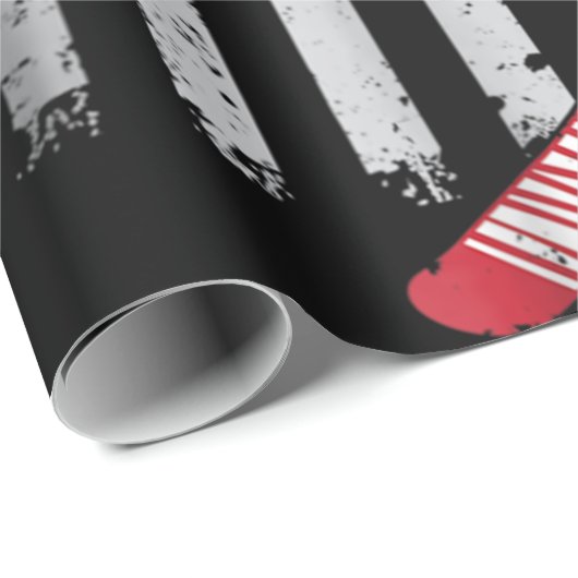 Red Hockey Stick American Flag USA Hockey Cadeaupapier (Rol Hoek)