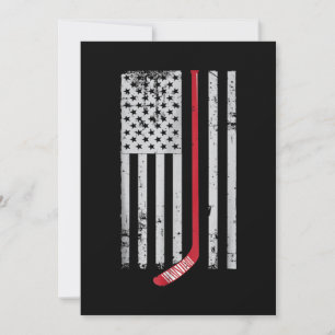 Red Hockey Stick American Flag USA Hockey Kaart