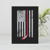 Red Hockey Stick American Flag USA Hockey Kaart (Staand voorkant)