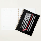 Red Hockey Stick American Flag USA Hockey Planner (Display)