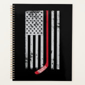 Red Hockey Stick American Flag USA Hockey Planner (Voorkant)