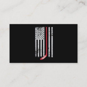 Red Hockey Stick American Flag USA Hockey Visitekaartje