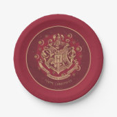 Red HOGWARTS™ Crest Holiday Wreater Papieren Bordje (Voorkant)