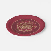 Red HOGWARTS™ Crest Holiday Wreater Papieren Bordje (Gekanteld)