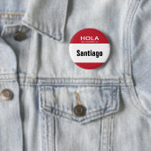 Red Hola Mi Nombre Es hallo Ronde Button 5,7 Cm (In situ)