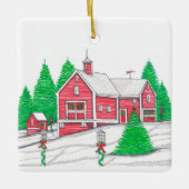 Red Holiday Barn Ornament (Voorkant)