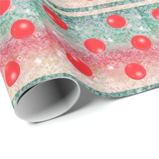 Red Holiday Baubles Verpakkingspapier Cadeaupapier (Rol Hoek)