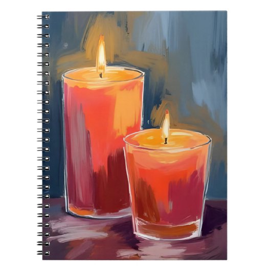 Red Holiday Candles Watercolor Holiday Notitieboek (Voorkant)