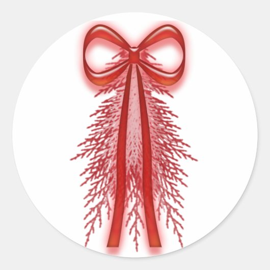 Red Holiday Design kerstkaartjes Ronde Sticker (Voorkant)