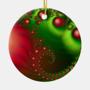 Red Holiday Digital Art Keramisch Ornament