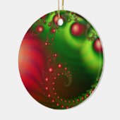 Red Holiday Digital Art Keramisch Ornament (Links)