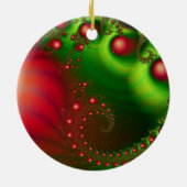 Red Holiday Digital Art Keramisch Ornament (Achterkant)