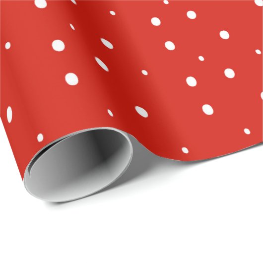 Red Holiday Dot Design Cadeaupapier (Rol Hoek)