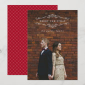 Red Holiday Elegance | Foto Feestdagenkaart (Voorkant / Achterkant)